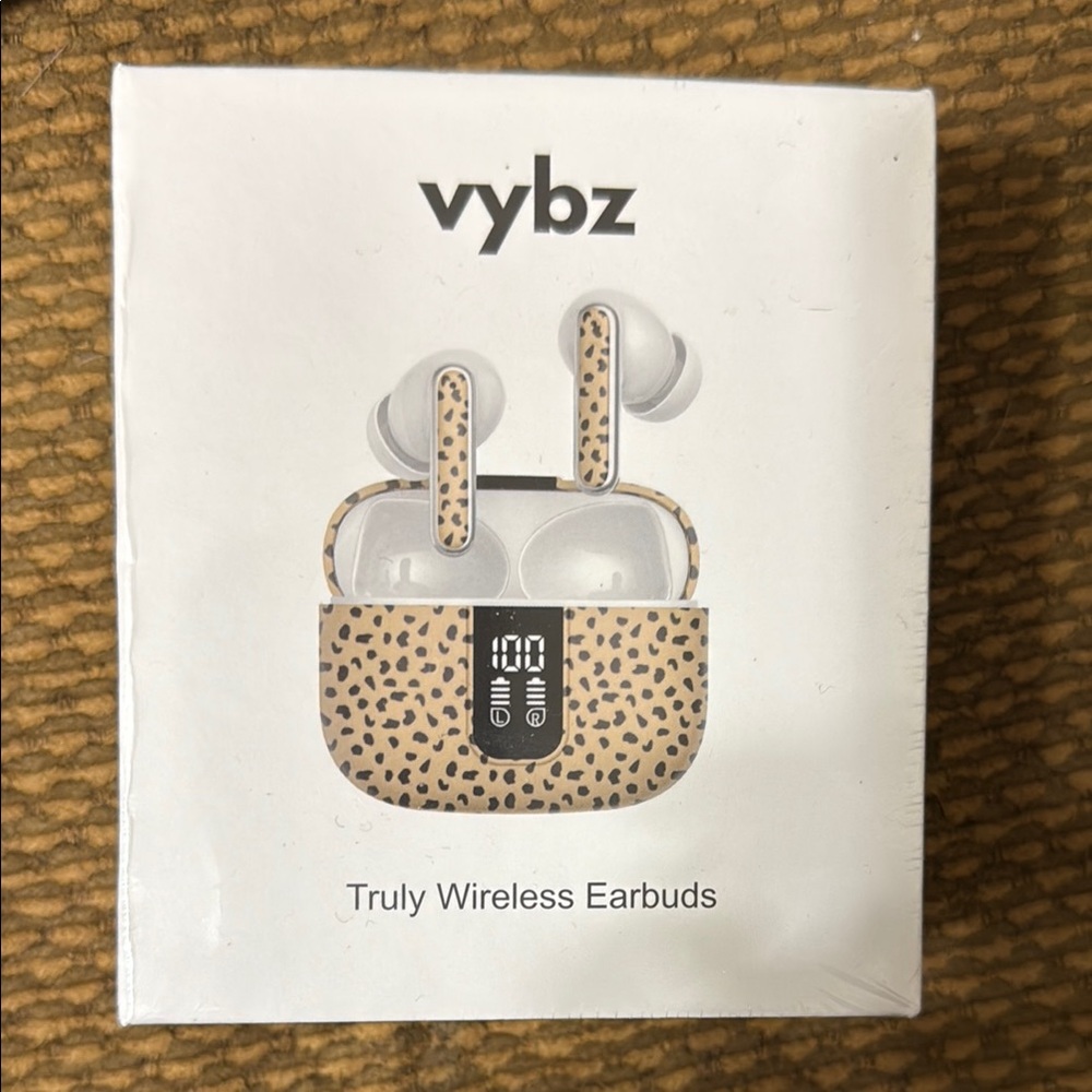 Vybz Leopard Print Wireless Earbuds